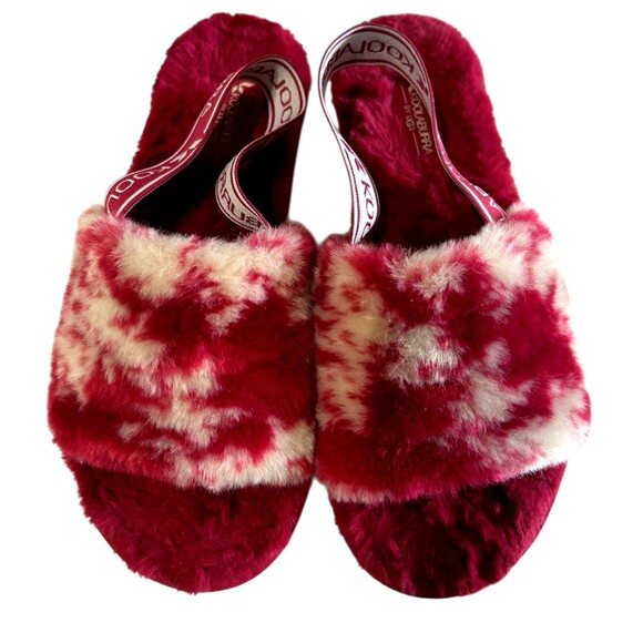 Koolaburra by UGG  Fuzz'n Faux Fur Slide Slipper  Red Tie Dye Womens Sz 7 - Picture 5 of 15